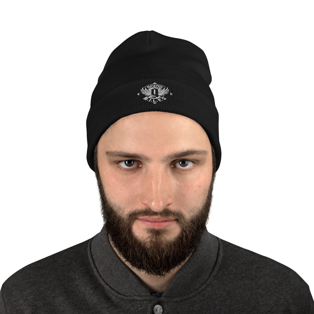 Going Miles Black Embroidered Beanie