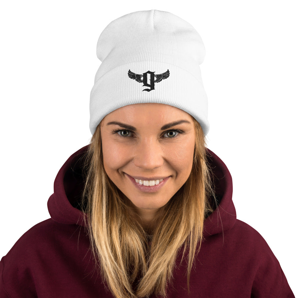 Going Miles White Embroidered Beanie