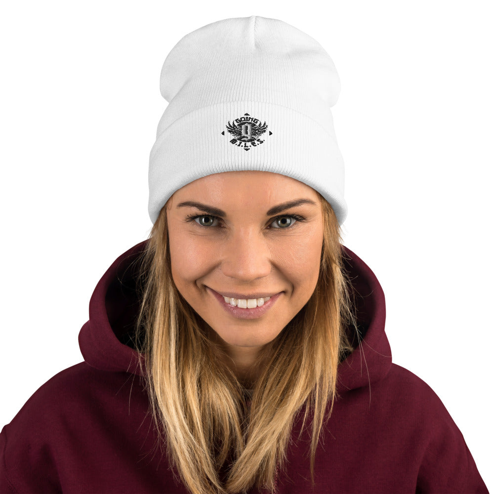 Going Miles White Embroidered Beanie