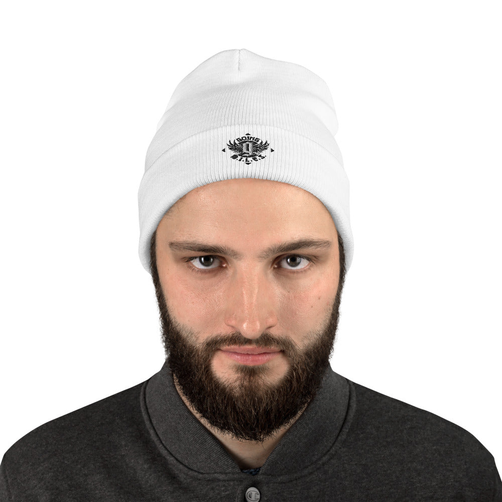 Going Miles White Embroidered Beanie