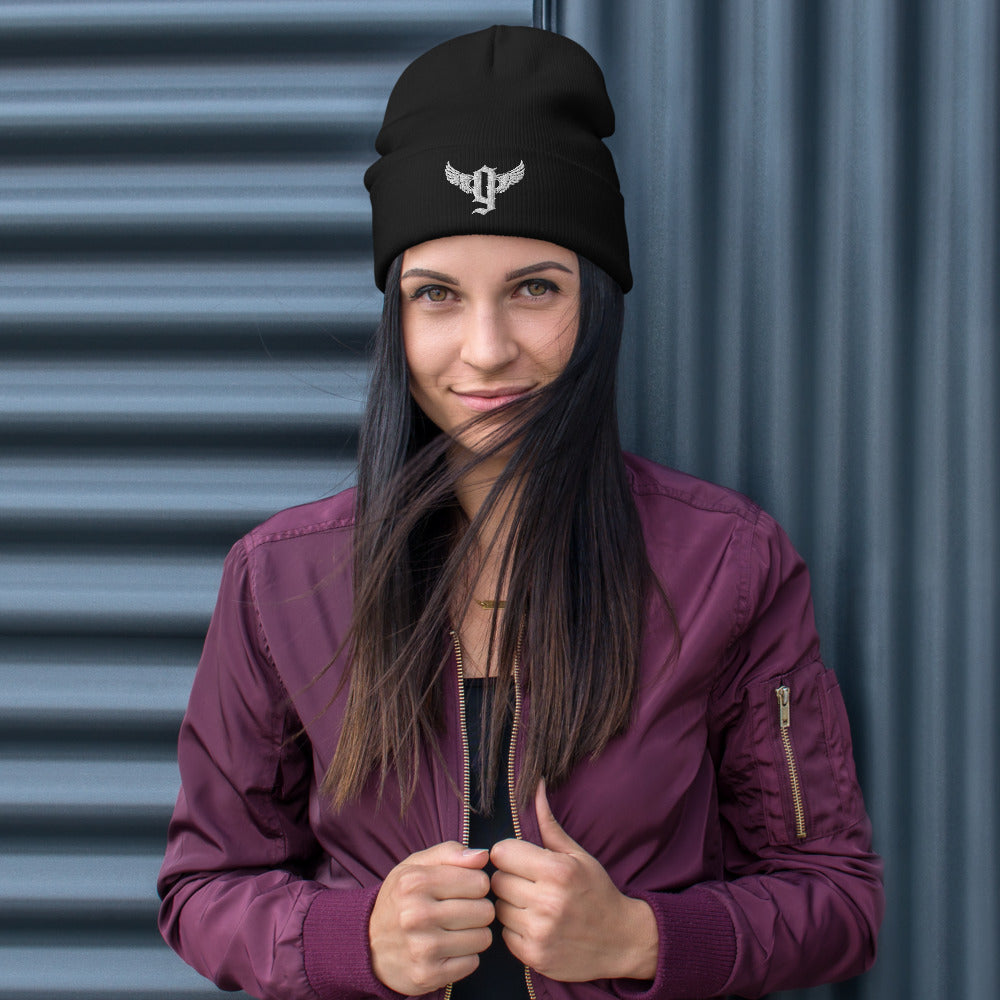 Going Miles Black Embroidered Beanie