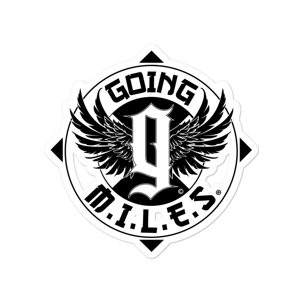 Going Miles Black stickers