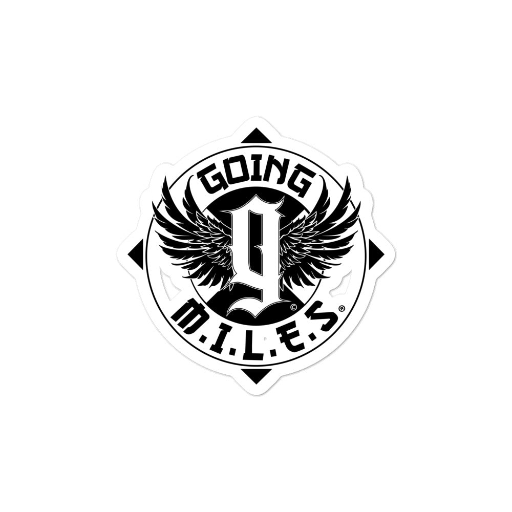 Going Miles Black stickers