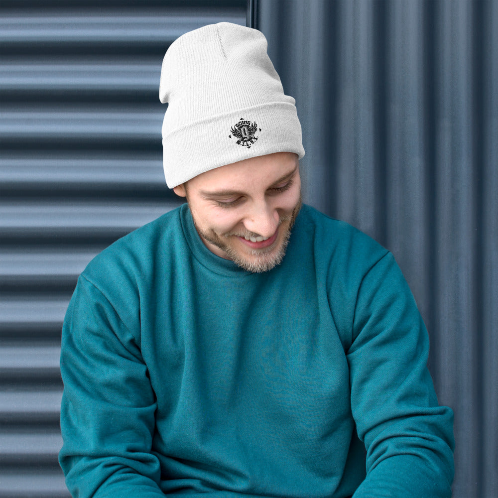 Going Miles White Embroidered Beanie