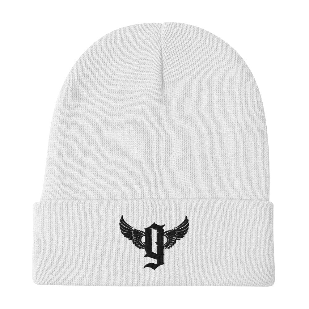 Going Miles White Embroidered Beanie